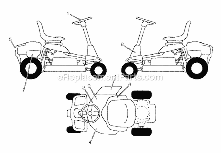 Decals Diagram and Parts List for WE261 2011-08 - 96022001002 Weed Eater Lawn Tractor